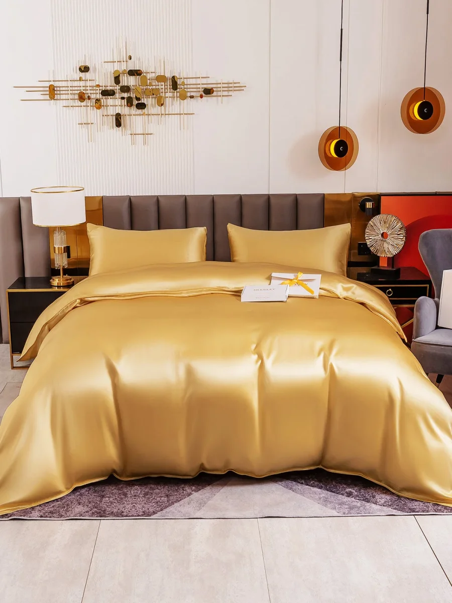19Momme Juego de seda de 4 piezas: funda nórdica + sábana encimera + 2 fundas de almohada - Imagen 6
