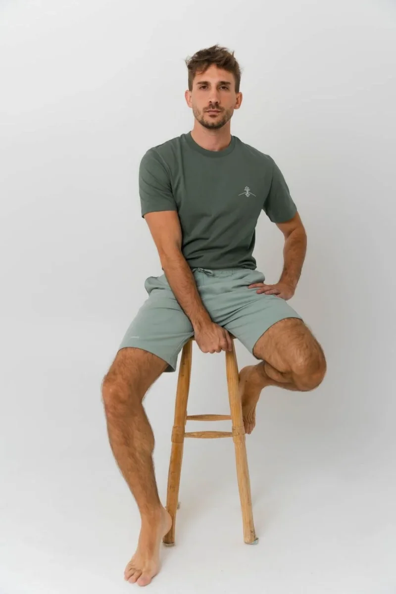 Pantalón corto Tencel - Verde Jade - Imagen 4