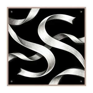 Pañuelo Cuadrado de Seda Pura con Cinta Blanca - Tamaño 90x90cm