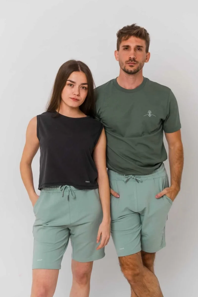 Pantalón corto Tencel - Verde Jade - Imagen 5