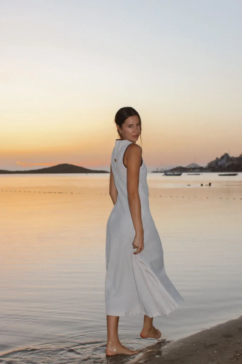 Vestido Arena Lino Liso - Imagen 8