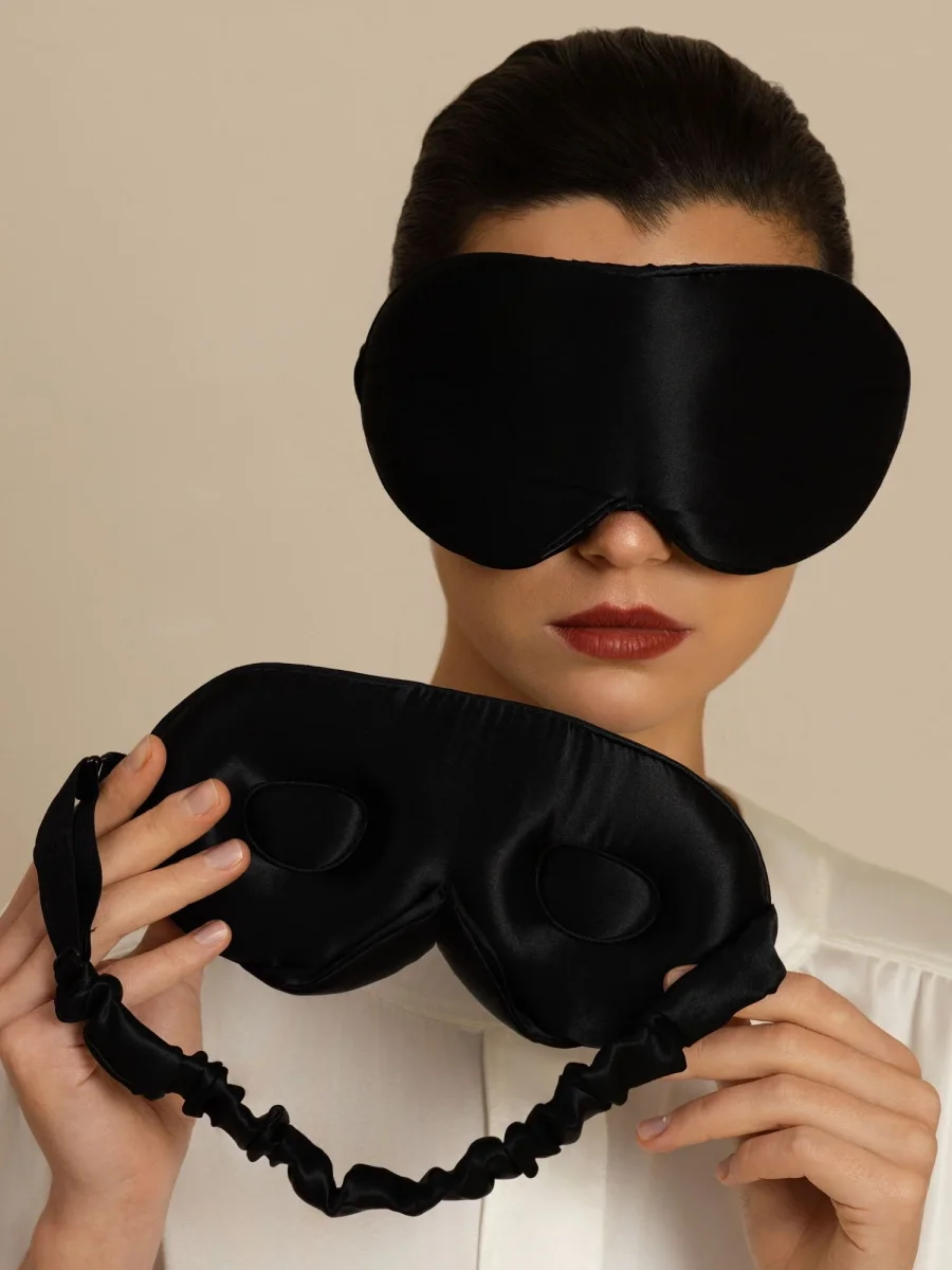 22 Momme Máscara De Sueño 3D De Seda Pura Con Aletas Nasales Mejoradas - Imagen 6