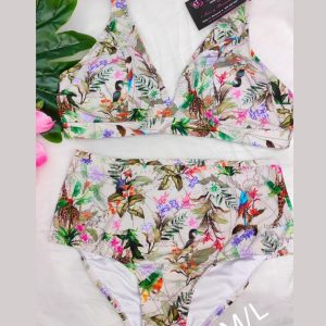 BIKINI TRIANGULO COPA PREHORMADA Y BRAGA CON FAJA INTERNA CONTROL DE ABDOMEN