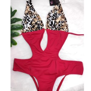 TRIKINI ROJO COPA ANIMAL PRINT