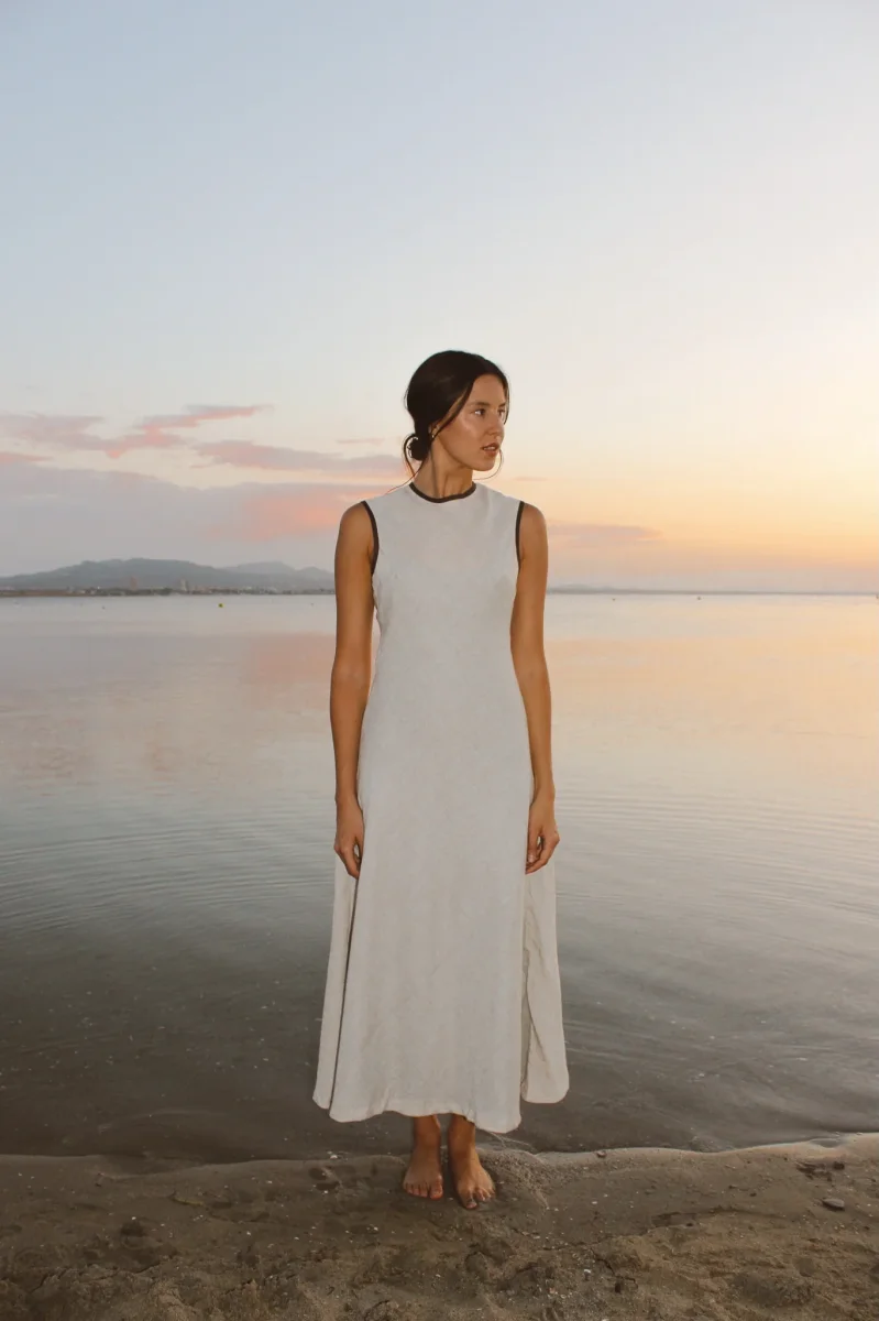 Vestido Arena Lino Liso