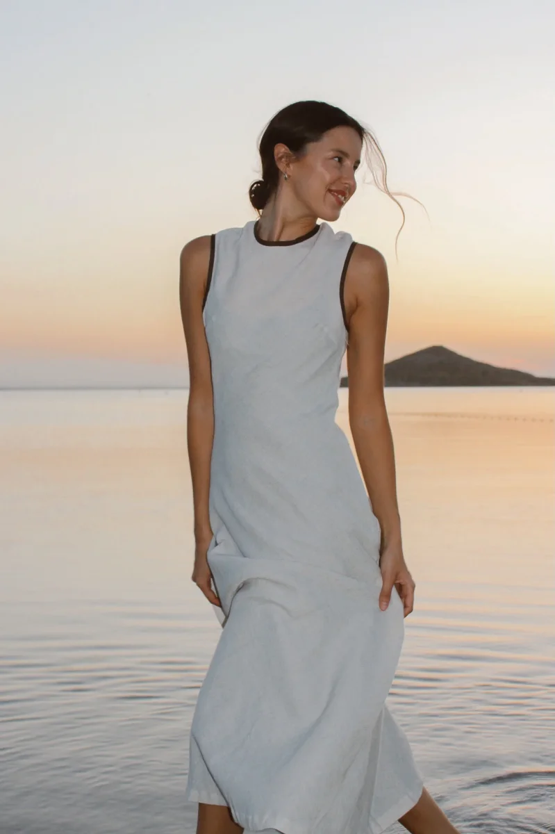 Vestido Arena Lino Liso - Imagen 3