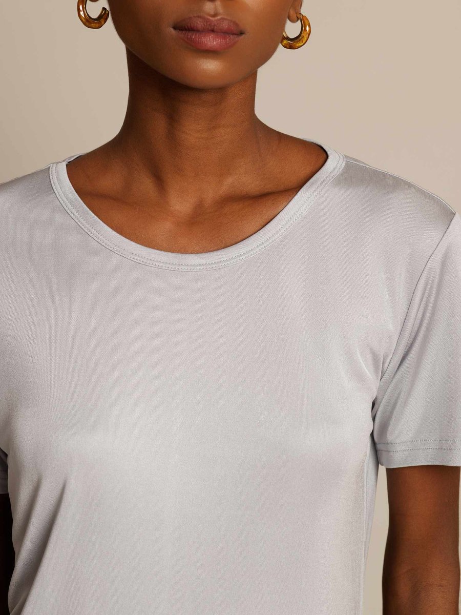 Camiseta de Manga Corta de Pura Seda para Mujer - Imagen 5