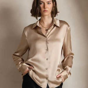 Camisa básica de seda
