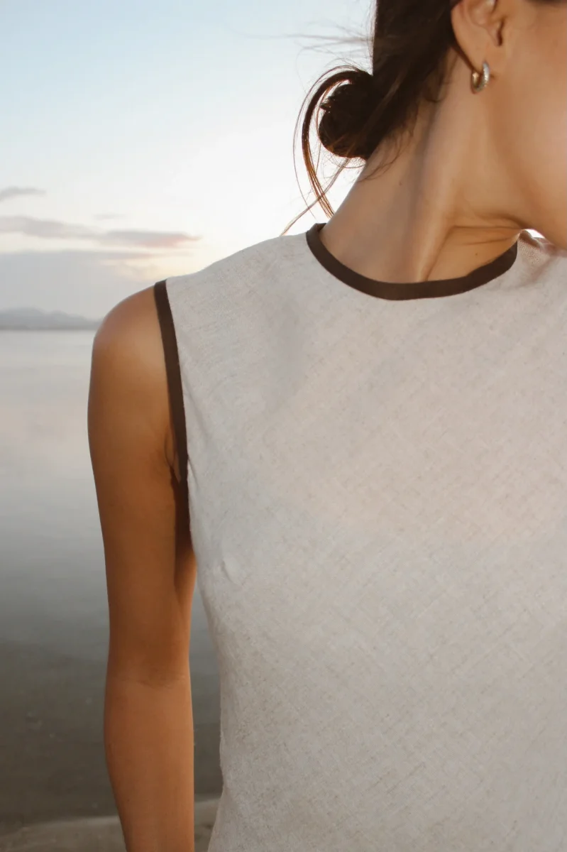Vestido Arena Lino Liso - Imagen 4
