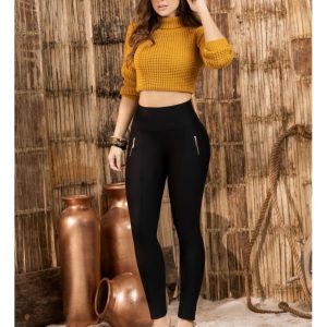 LEGGINS COSTILLERO PRETINA CON FAJIN GRUESO DE MOLDEO PERFECTO PUNTO ROMA 1029
