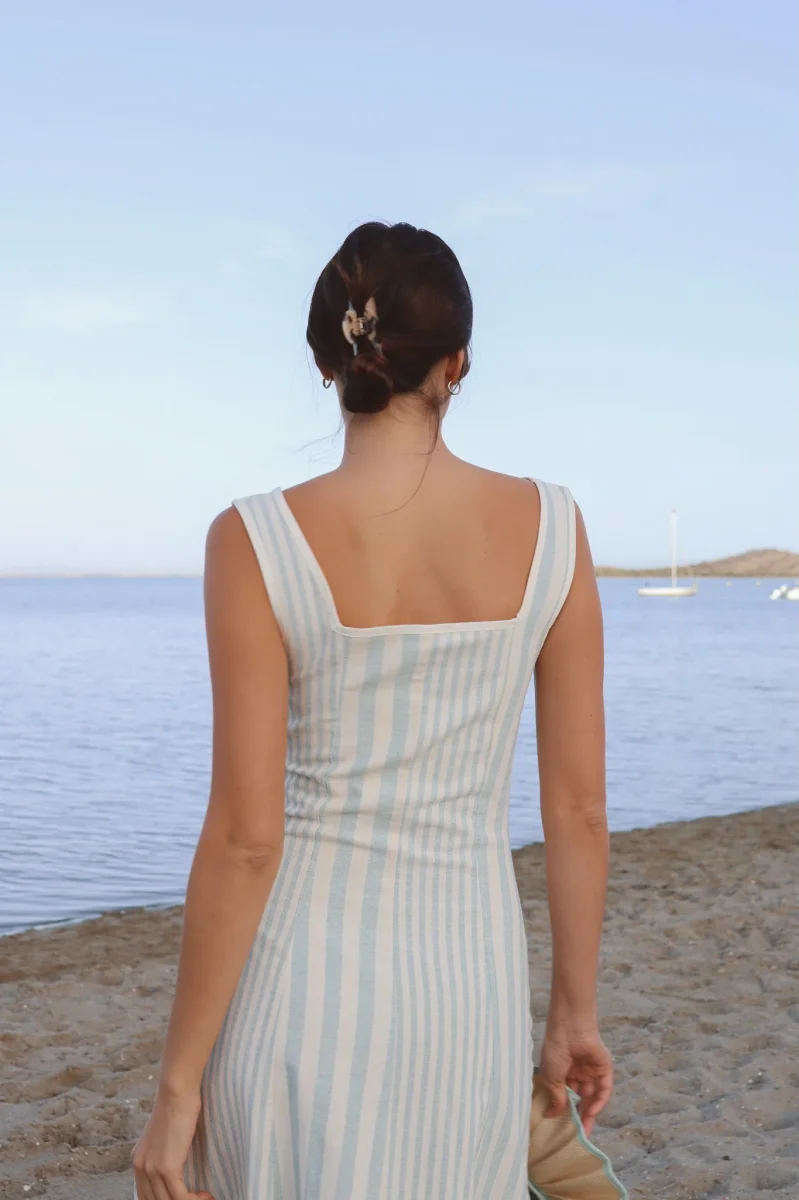 Vestido Costiera Multirrayas Azul - Imagen 7