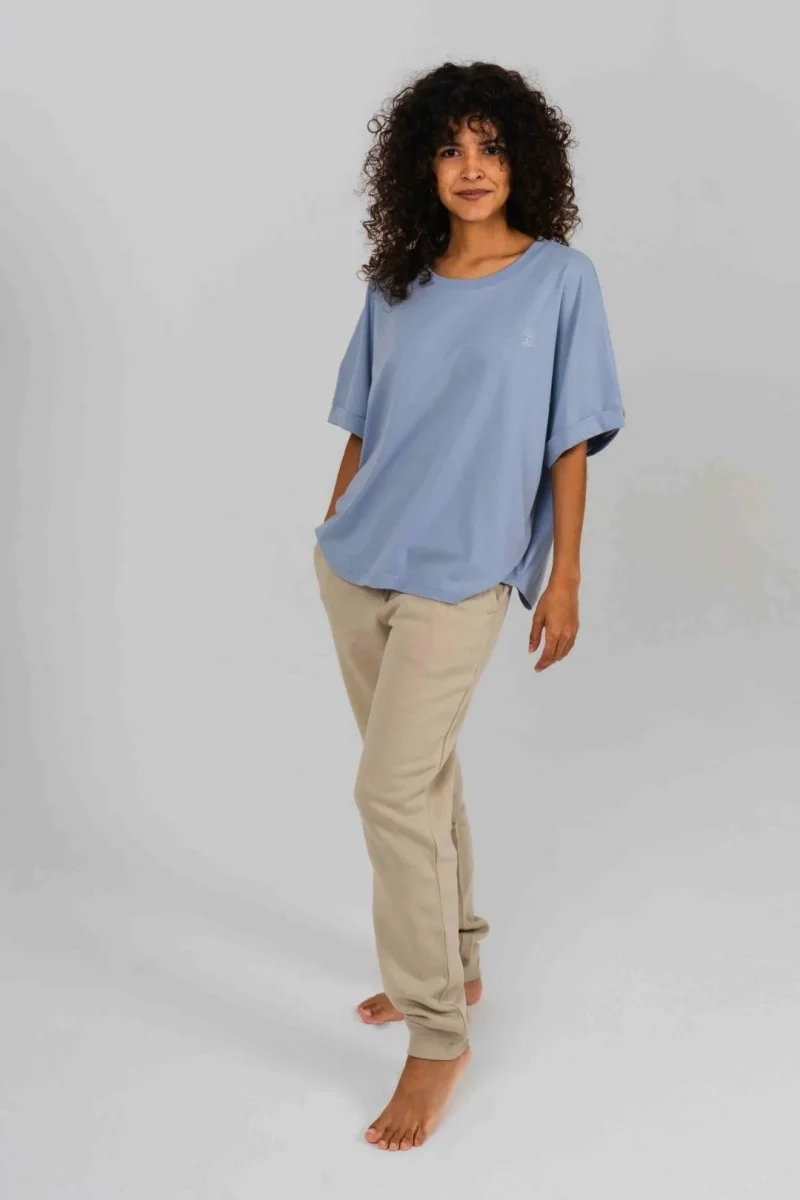 Camiseta orgánica - Azul Neblina - Imagen 4