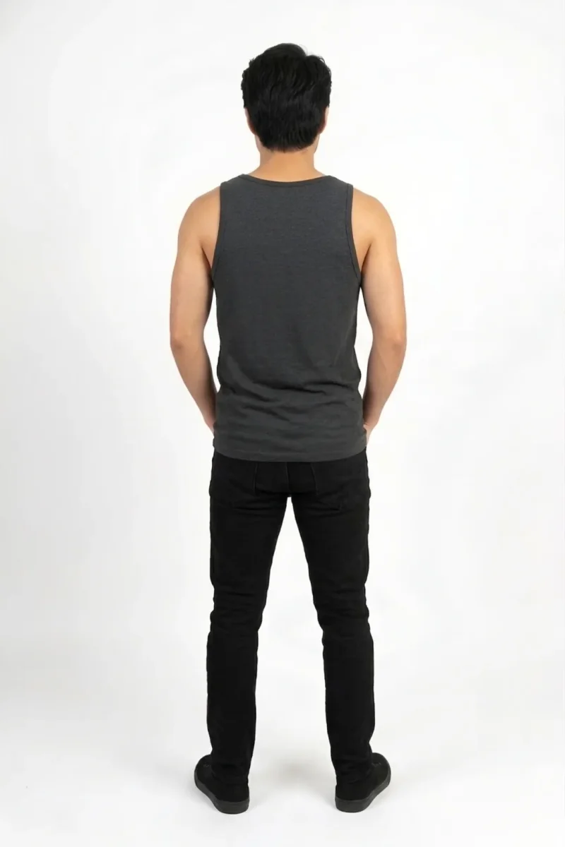 Camiseta tirantes orgánica - Gris Oscuro Jaspeado - Imagen 4
