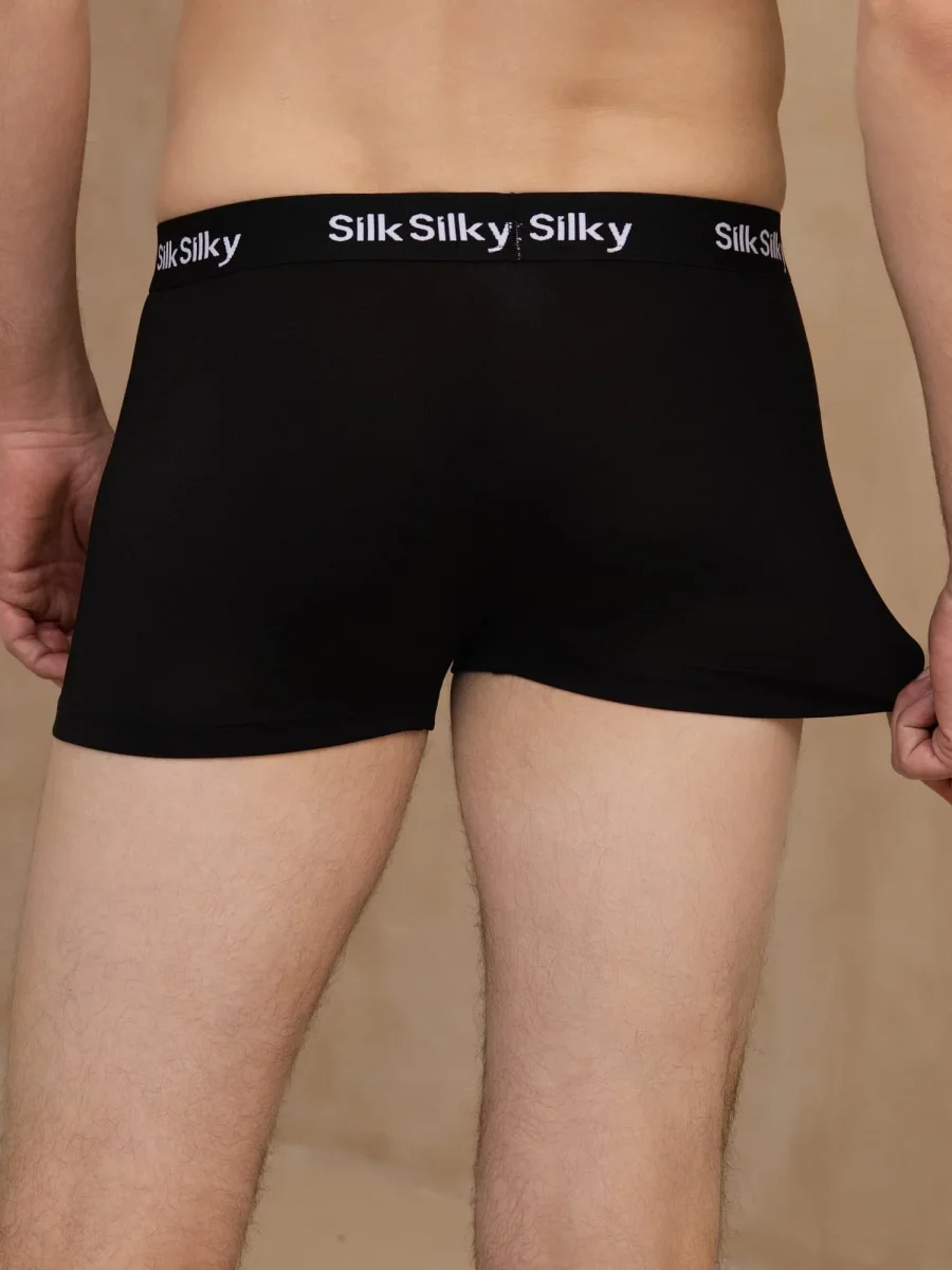 3 Piezas Seda Pura Hombres Comodidad Transpirable Boxer Brief Ropa Interior - Imagen 8