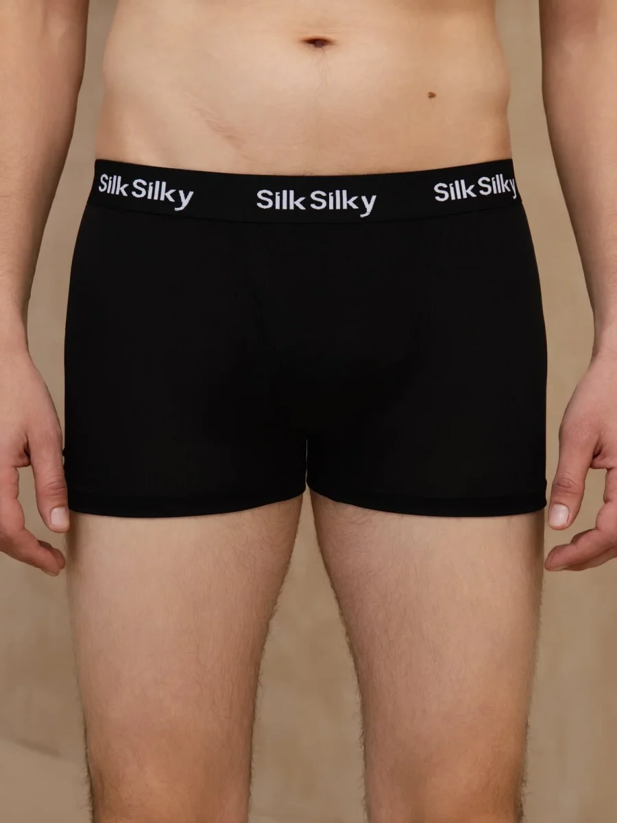 3 Piezas Seda Pura Hombres Comodidad Transpirable Boxer Brief Ropa Interior - Imagen 9