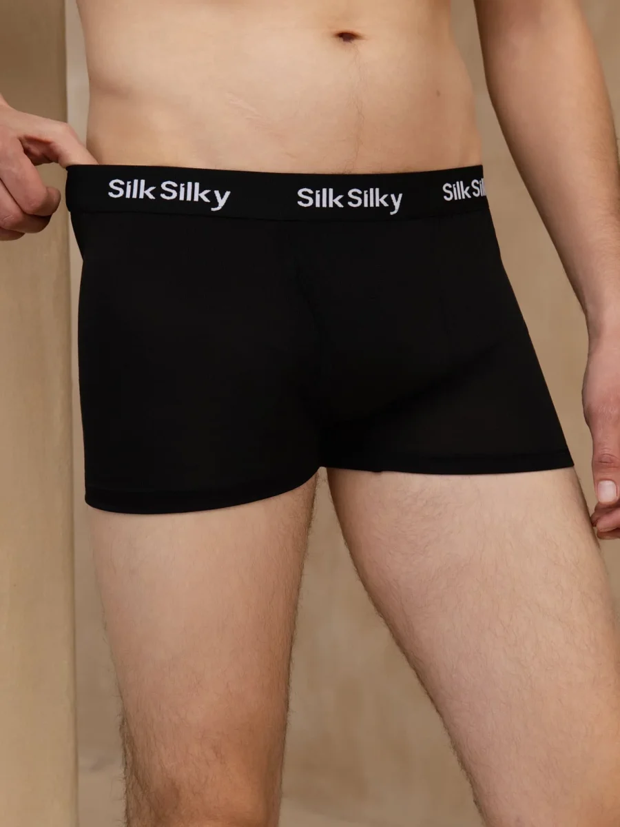 Pura Seda Hombre Comodidad Transpirable Boxer Brief Ropa Interior - Imagen 9