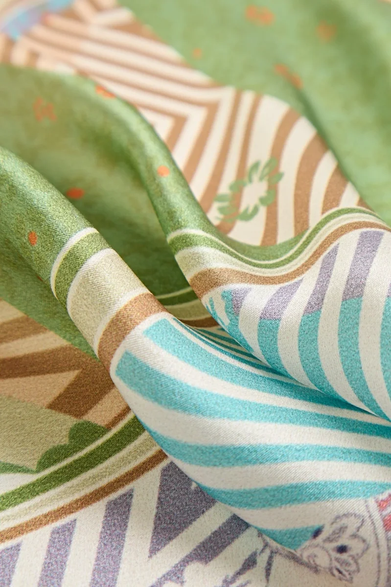 Pure Silk Pattern Stitching Square Scarf - Tamaño 53x53cm - Imagen 7