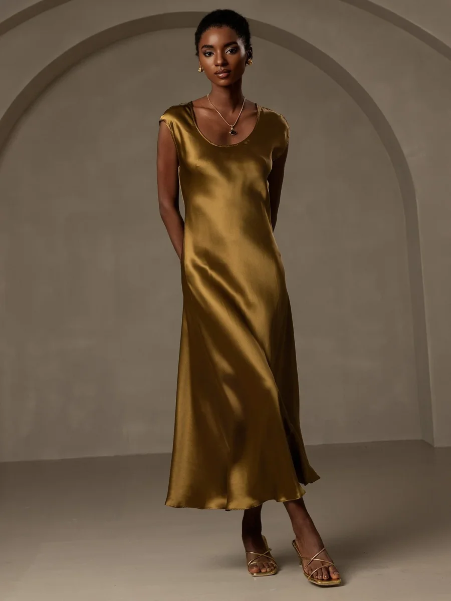 19Momme Vestido Casual Sin Mangas de Seda - Imagen 8