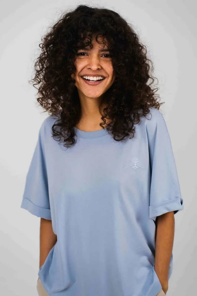 Camiseta orgánica - Azul Neblina - Imagen 8