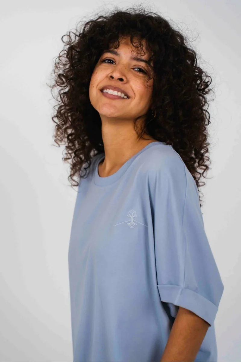 Camiseta orgánica - Azul Neblina - Imagen 6