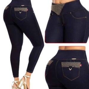 PANTALÓN DE MUJER BOLSILLOS PEDRERÍA PRETINA DECORACIÓN 70884 LUJURIA