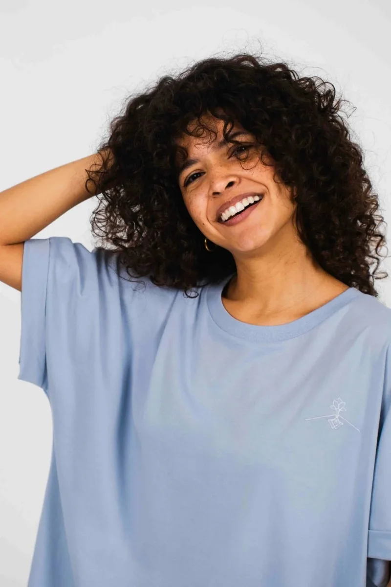 Camiseta orgánica - Azul Neblina
