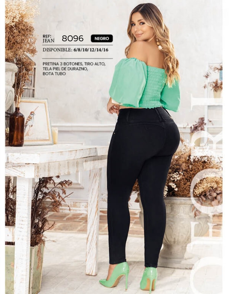 PANTALÓN VAQUERO LEVANTACOLA CLÁSICO SIN BOLSILLOS 8096 - Imagen 5