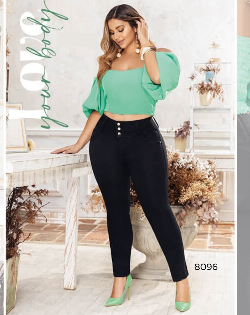PANTALÓN VAQUERO LEVANTACOLA CLÁSICO SIN BOLSILLOS 8096 - Imagen 4