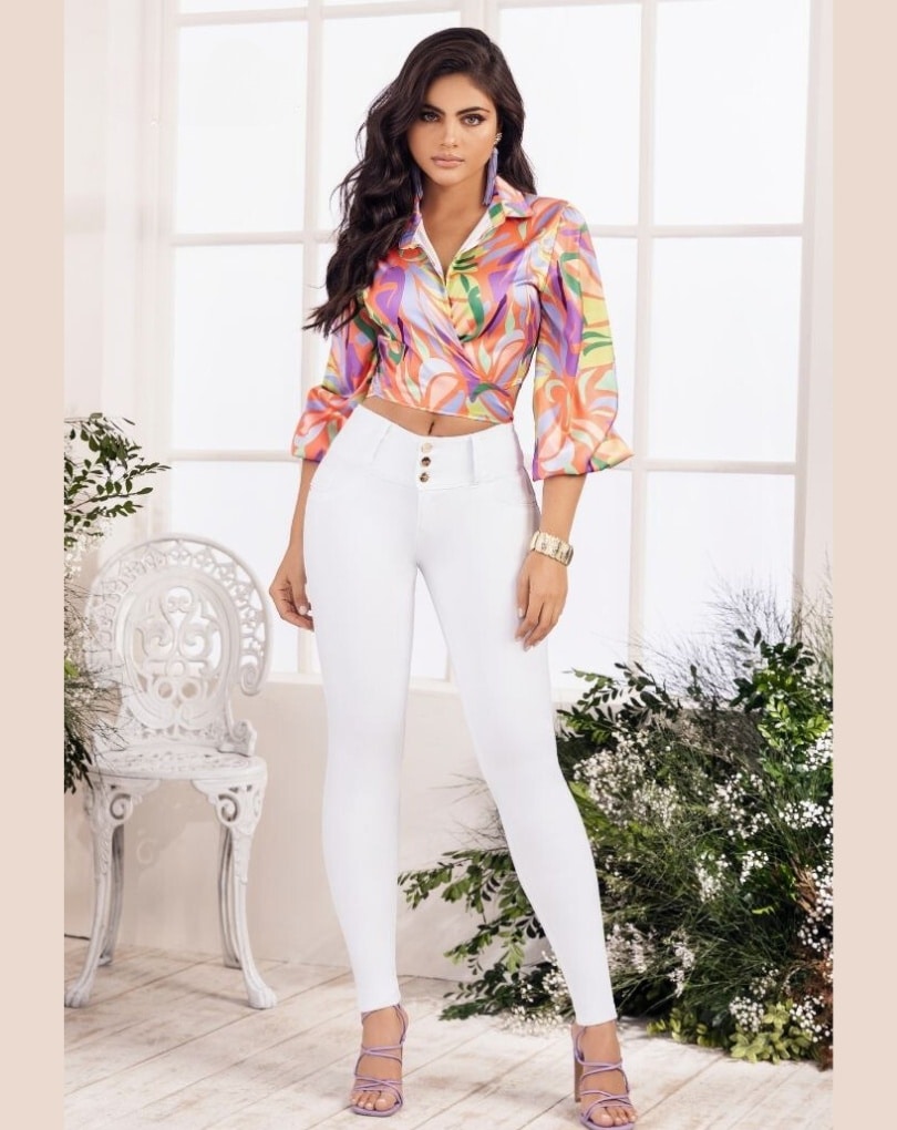 VAQUERO COLOMBIANO PUSH-UP SIN BOLSILLOS BLANCO 8097 - Imagen 3