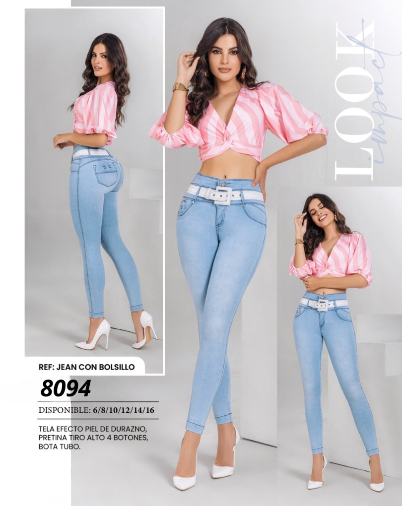 PANTALÓN LEVANTACOLA CON BOLSILLOS REALCE PUSH-UP 8094 - Imagen 6