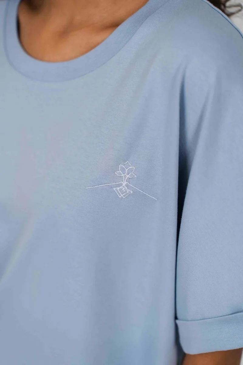 Camiseta orgánica - Azul Neblina - Imagen 7