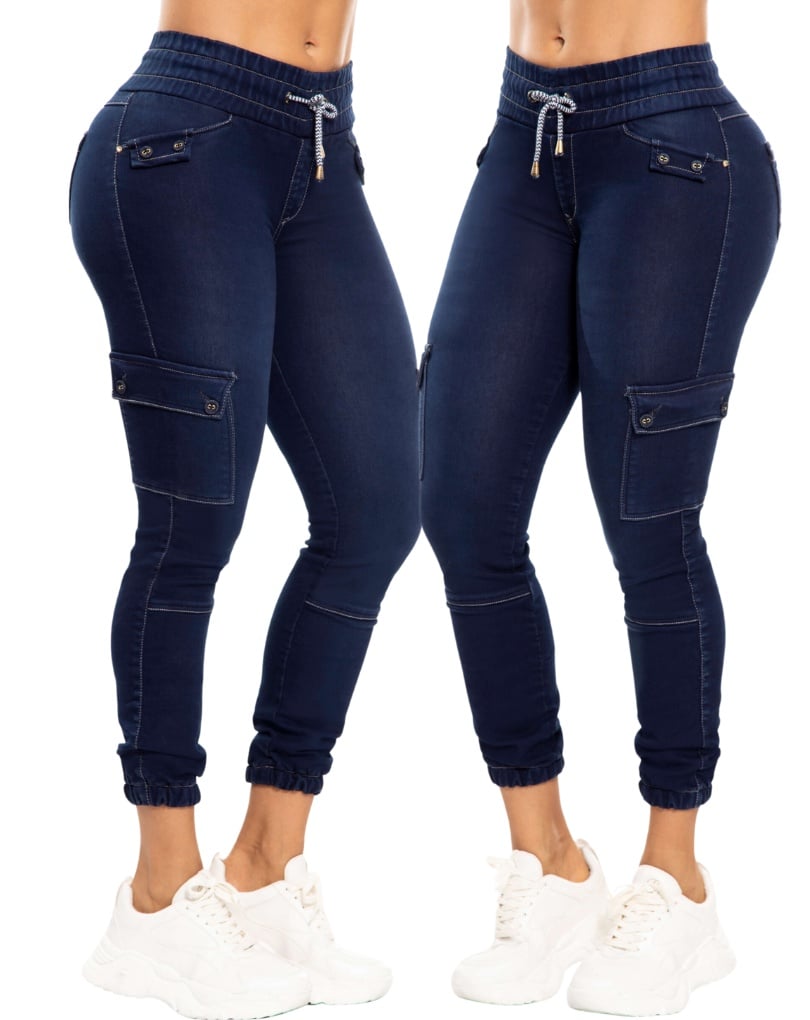 PANTALON COLOMBIANO JOGGERS CON REALCE LEVANTACOLA 90643 ENE2 - Imagen 5