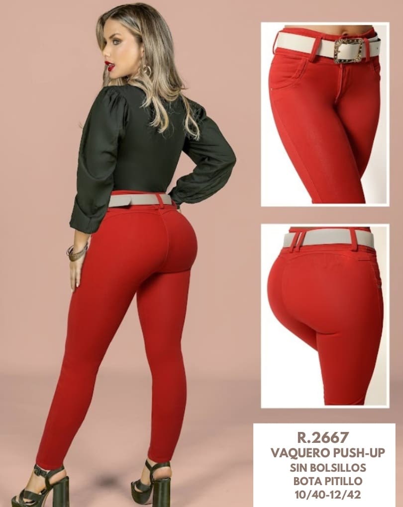 VAQUERO LEVANTACOLA SIN BOLSILLOS DE REALCE PUSH-UP 2667 - Imagen 2