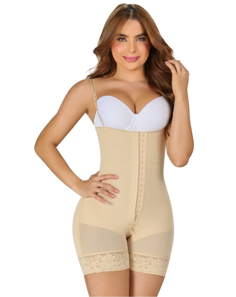 FAJA SHORT STRAPLESS CON 2 BROCHES Y PERINEAL EN CREMALLERA MYD F-0066 - Imagen 2
