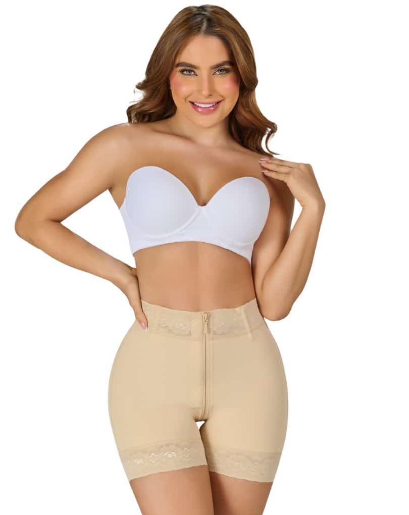 SHORT TALLE ALTO LEVANTA GLÚTEOS CREMALLERA COMPLETA STA-3722MYD - Imagen 2