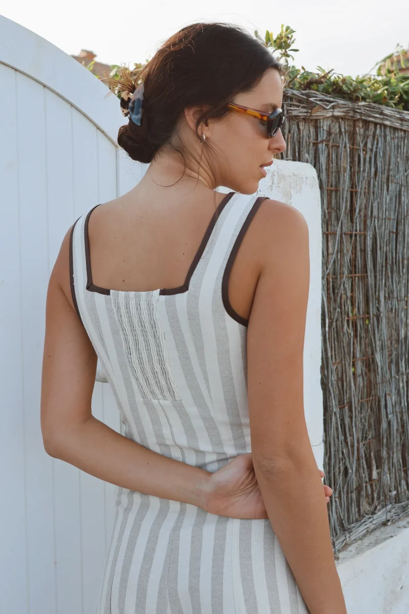 Vestido Terra Rayas Beige - Imagen 5