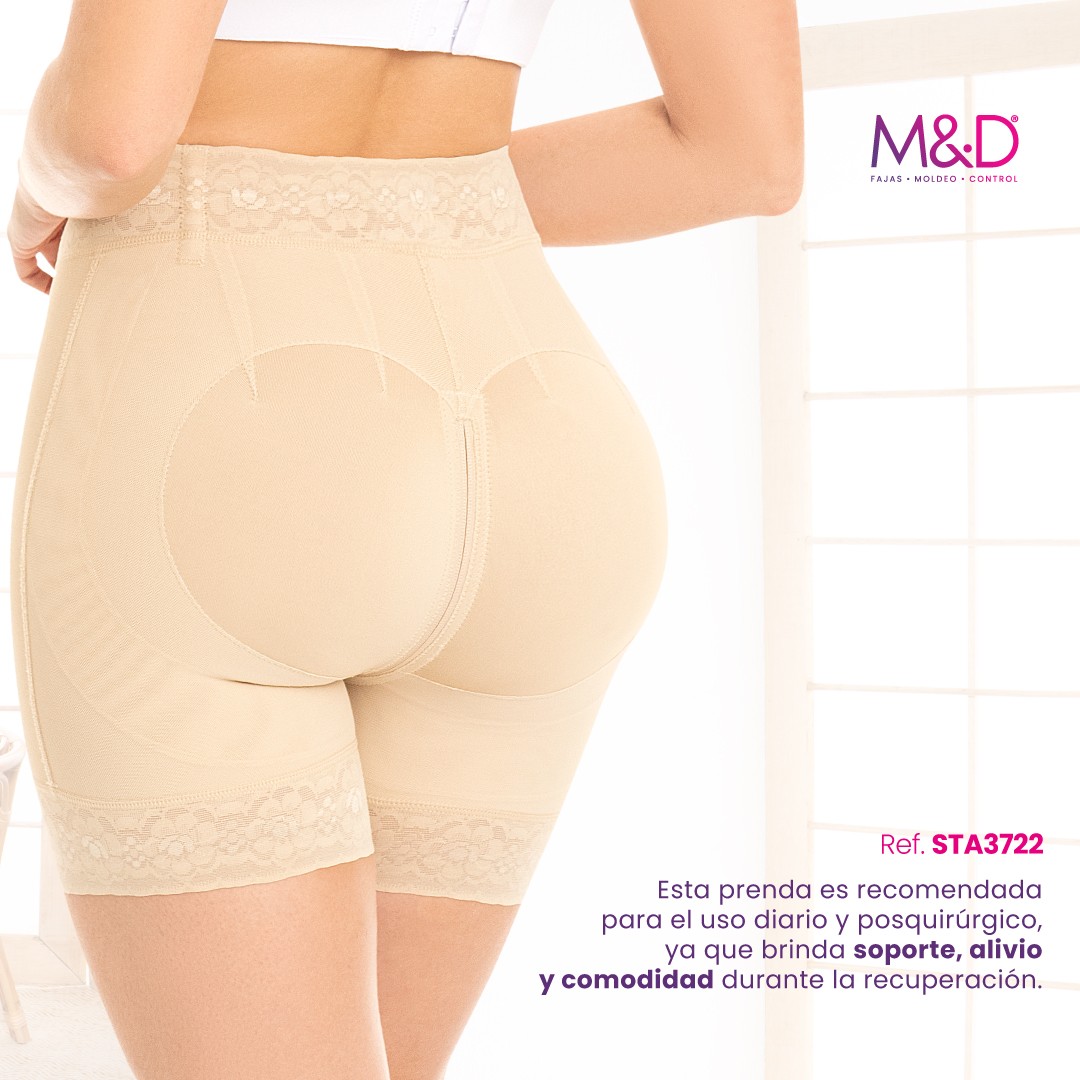 SHORT TALLE ALTO LEVANTA GLÚTEOS CREMALLERA COMPLETA STA-3722MYD - Imagen 6