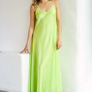 Maxi vestido satinado