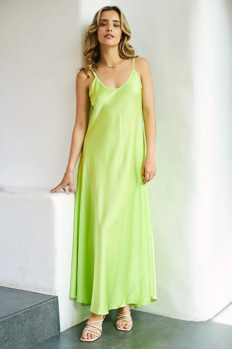 Maxi vestido satinado - Imagen 2