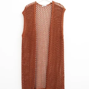 Chaleco crochet largo