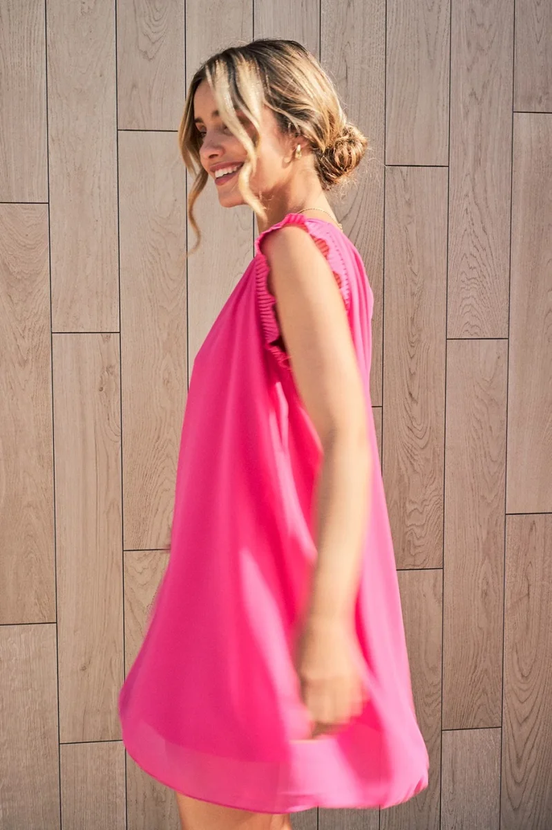 Vestido mini detalle plisado - Imagen 4