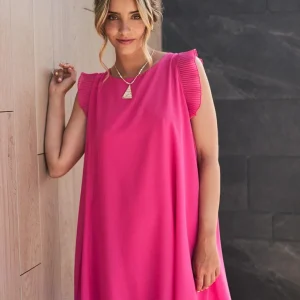 Vestido mini detalle plisado