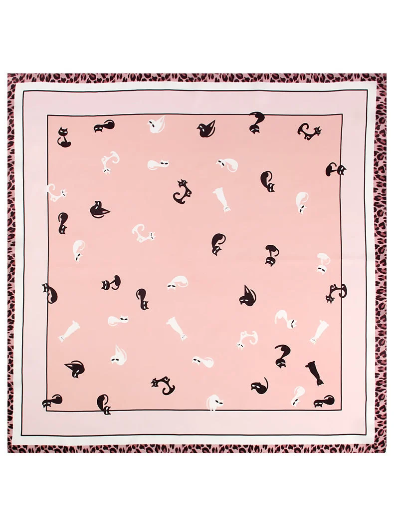 Pañuelo Cuadrado de Diseñador Estampado de 100% Seda de Mora 53x53cm/21 - Imagen 5