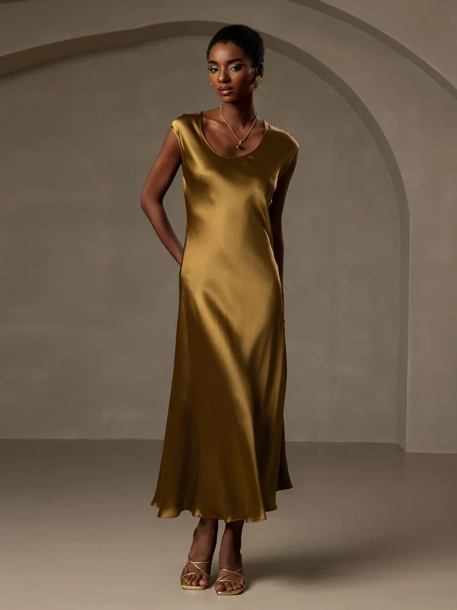 19Momme Vestido Casual Sin Mangas de Seda - Imagen 5