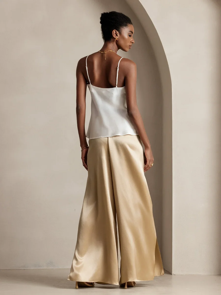 19Momme Pantalones de Seda a Fisura Alta - Imagen 3