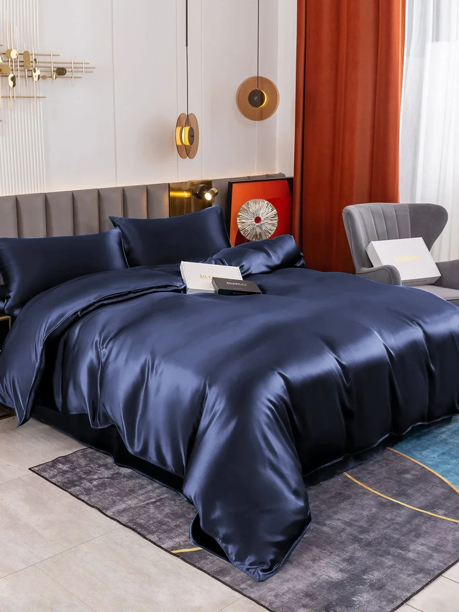 19Momme Juego de seda de 4 piezas: funda nórdica + sábana encimera + 2 fundas de almohada - Imagen 9