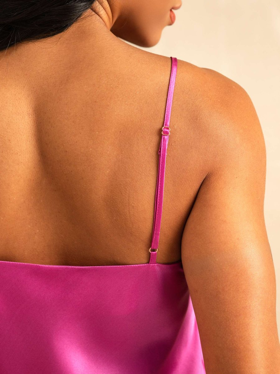 Conjunto de pijama de seda con tirantes ajustables - Imagen 7