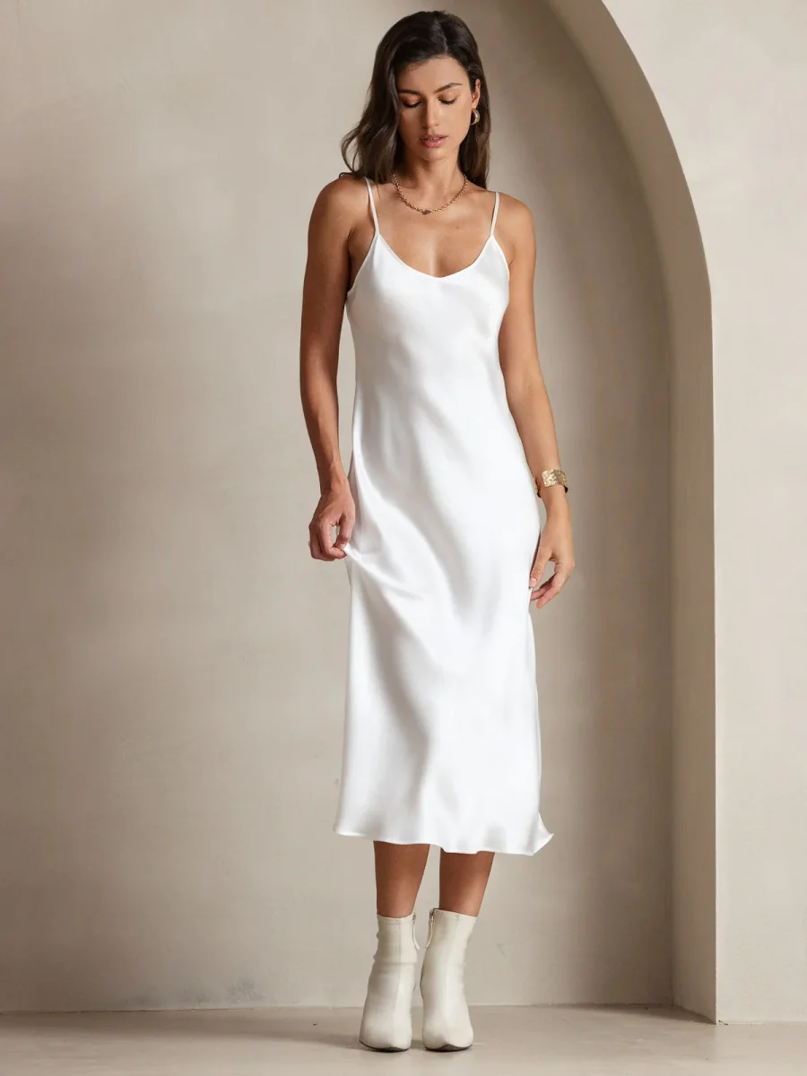 Vestido Largo de Seda Pura con Tirantes Finos - Imagen 6