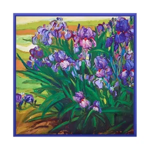 Pure Silk Pañuelo Cuadrado Pintura al Óleo Floral - Tamaño 53x53cm