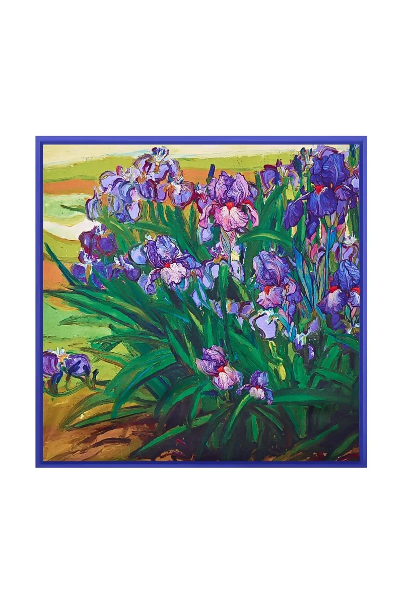 Pure Silk Pañuelo Cuadrado Pintura al Óleo Floral - Tamaño 53x53cm